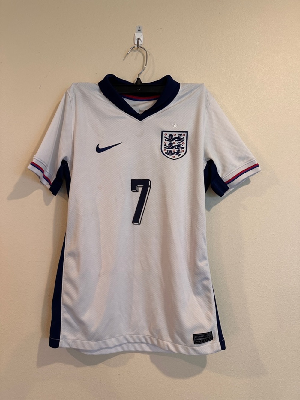 England #7 Grealish Youth Nike Home Soccer Jersey White/Navy